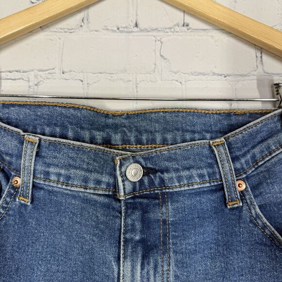 Levis 505 Jeans Men Size 40X32 Denim Medium Washed Blue Straight Leg Western - Picture 9 of 15